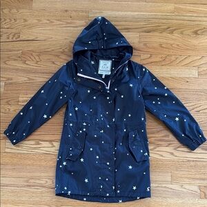 Joules Navy Star Pattern Kids Raincoat 7-8Y